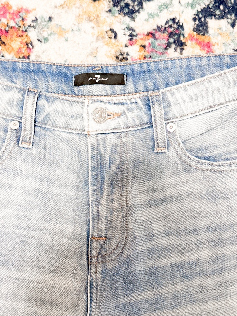 7 For All Mankind Monroe Long Short Time Off Vintage Cut Hem - Picture 6 of 8